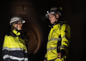 Employees in a tunnel  